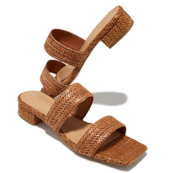 Tan Slip On Double Band Sandal - Picture 2 of 7